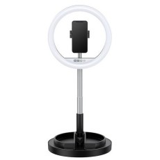 Usams ZB120ZJ01 LED Ring Lamp 11 inch 168cm Tri-Pod with Supporting Base - Melns - Riņķa lampa, dienas gaismas statīvs