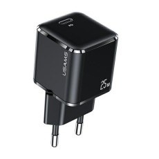 Usams T42 Mini (US-CC140) Type-C 25W QC / PD 3.0 Wall Charger Ļoti ātrs tīkla lādētājs - Melns