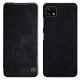 NILLKIN Qin Series Card Holder Leather Flip Case priekš Samsung Galaxy A22 5G A226 - Melns - sāniski atverams maciņš (ādas maks, grāmatiņa, leather book wallet case cover)