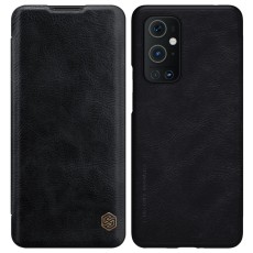 NILLKIN Qin Series Card Holder Leather Flip Case priekš OnePlus 9 Pro - Melns - sāniski atverams maciņš / grāmatveida maks