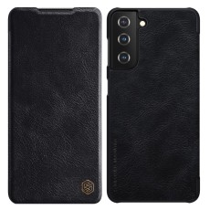 NILLKIN Qin Series Leather Flip Case priekš Samsung Galaxy S21 Plus G996 - Melns - sāniski atverams maciņš (ādas maks, grāmatiņa, leather book wallet case cover)