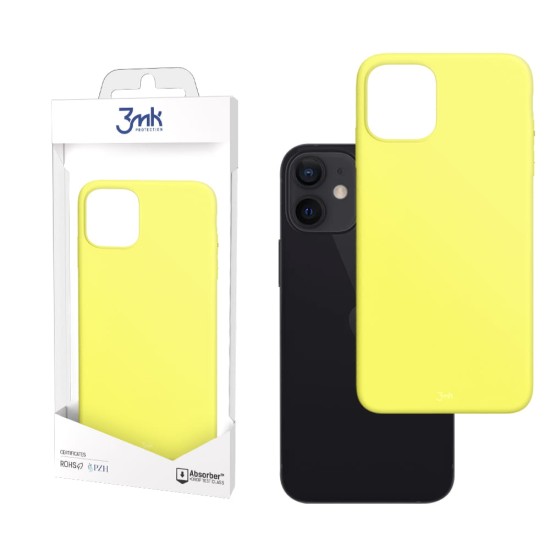 3MK Matt Case priekš Apple iPhone 13 mini - Dzeltens - matēts silikona aizmugures apvalks / bampers-vāciņš