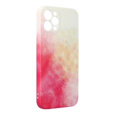 Forcell Pop Back Case priekš Apple iPhone 12 - Balts / Sarkans - silikona aizmugures apvalks / bampers-vāciņš