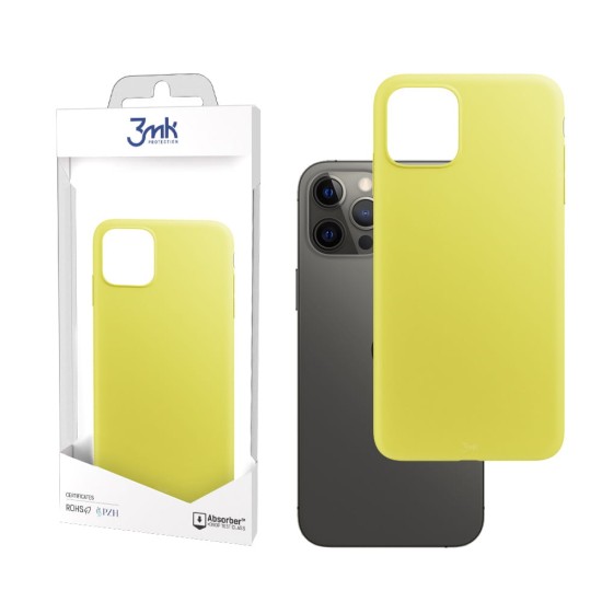 3MK Matt Case priekš Apple iPhone 12 Pro Max - Dzeltens - matēts silikona aizmugures apvalks / bampers-vāciņš