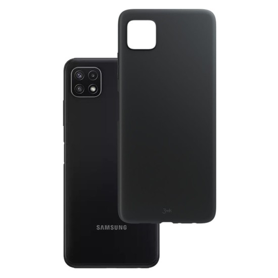 3MK Matt Case priekš Samsung Galaxy A22 5G A226 - Melns - matēts silikona aizmugures apvalks  / bampers-maciņš