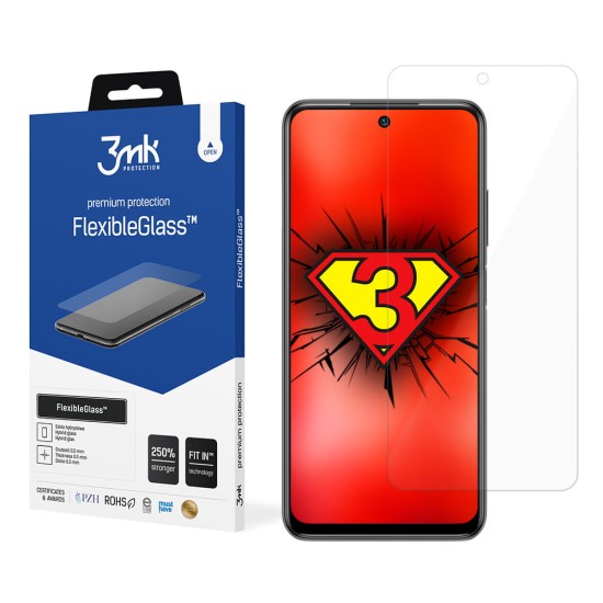 3MK FlexibleGlass Hybrid Tempered Glass / Film protector priekš Xiaomi Redmi Note 10 5G / Poco M3 Pro - hibrīds ekrāna aizsargstikls / aizsargplēve