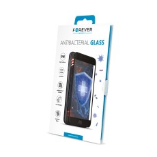 Forever Antibacterial Full Glue 9H Tempered Glass priekš Apple iPhone 7 / 8 / SE2 (2020) / SE3 (2022) - Melns - Ekrāna Aizsargstikls / Bruņota Stikla Aizsargplēve