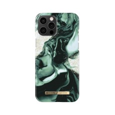 iDeal of Sweden Fashion AW21 Back Case priekš Apple iPhone 12 Pro Max - Golden Olive Marble - plastikāta aizmugures apvalks ar iebūvētu metālisku plāksni / bampers-vāciņš