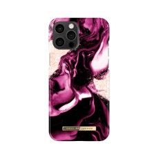 iDeal of Sweden Fashion AW21 Back Case priekš Apple iPhone 12 Pro Max - Golden Ruby Marble - plastikāta aizmugures apvalks ar iebūvētu metālisku plāksni / bampers-vāciņš