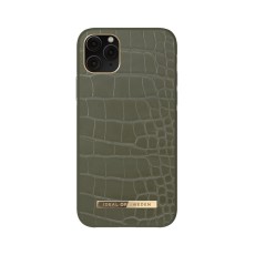 iDeal of Sweden Atelier AW21 Back Case priekš Apple iPhone 11 Pro - Khaki Croco - mākslīgās ādas aizmugures apvalks ar iebūvētu metālisku plāksni / bampers-vāciņš