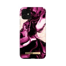 iDeal of Sweden Fashion AW21 Back Case priekš Apple iPhone 11 - Golden Ruby Marble - plastikāta aizmugures apvalks ar iebūvētu metālisku plāksni / bampers-vāciņš