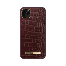 iDeal of Sweden Atelier AW21 Back Case priekš Apple iPhone 11 Pro Max - Scarlet Croco - mākslīgās ādas aizmugures apvalks ar iebūvētu metālisku plāksni / bampers-vāciņš