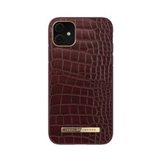 iDeal of Sweden Atelier AW21 Back Case priekš Apple iPhone 11 - Scarlet Croco - mākslīgās ādas aizmugures apvalks ar iebūvētu metālisku plāksni / bampers-vāciņš
