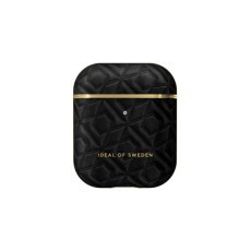 iDeal of Sweden Atelier Case priekš Apple Airpods - Embossed Black - mākslīgās ādas apvalks bezvadu austiņu lādēšanas ierīcei