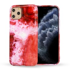 Marble Silicone Back Case priekš Apple iPhone 12 / 12 Pro - Sarkans - silikona aizmugures apvalks / bampers-vāciņš