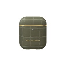 iDeal of Sweden Atelier Case priekš Apple Airpods - Khaki Croco - mākslīgās ādas apvalks bezvadu austiņu lādēšanas ierīcei