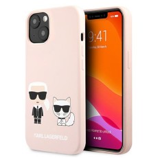 Karl Lagerfeld Silicone Karl & Choupette series Back Case KLHCP13SSSKCI priekš Apple iPhone 13 mini - Gaiši Rozā - silikona aizmugures apvalks / bampers-vāciņš