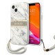 Guess Marble Strap Collection Back Case GUHCP13MKMABGR для Apple iPhone 13 - Серый - чехол-накладка из силикона и пластика с шнурком / бампер-крышка