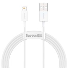 Baseus 1.5M Superior 2.4A USB to Lightning cable - Balts - Apple iPhone / iPad lādēšanas un datu kabelis / vads