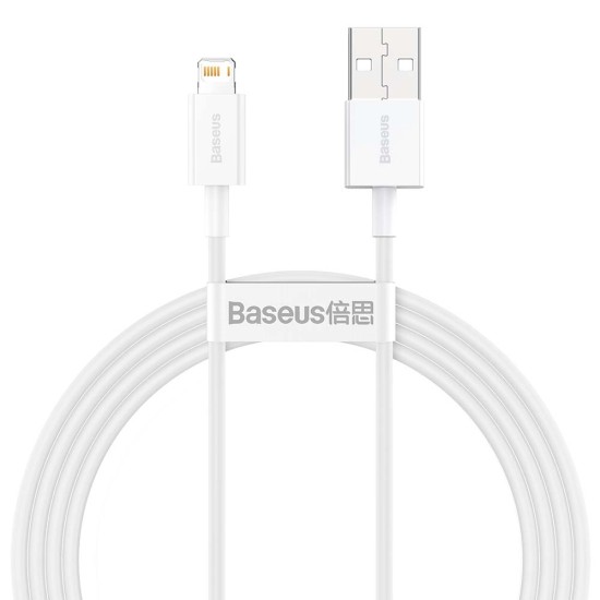 Baseus 1.5M Superior 2.4A USB to Lightning cable - Balts - Apple iPhone / iPad lādēšanas un datu kabelis / vads