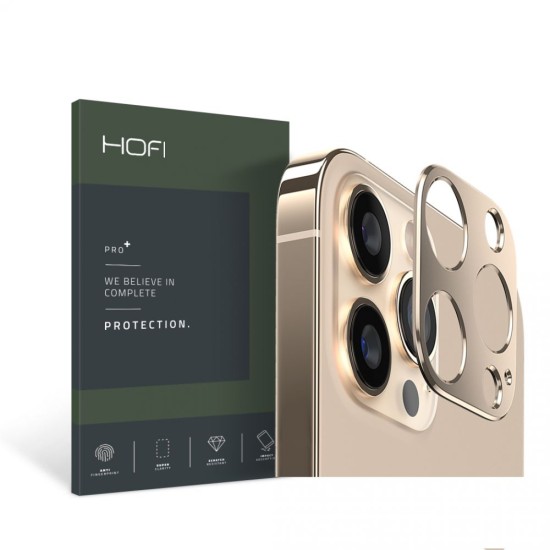 Hofi Metal Styling Camera Lens protector priekš Apple iPhone 13 Pro / 13 Pro Max - Zelts - Aizmugurējās kameras metāla aizsargs