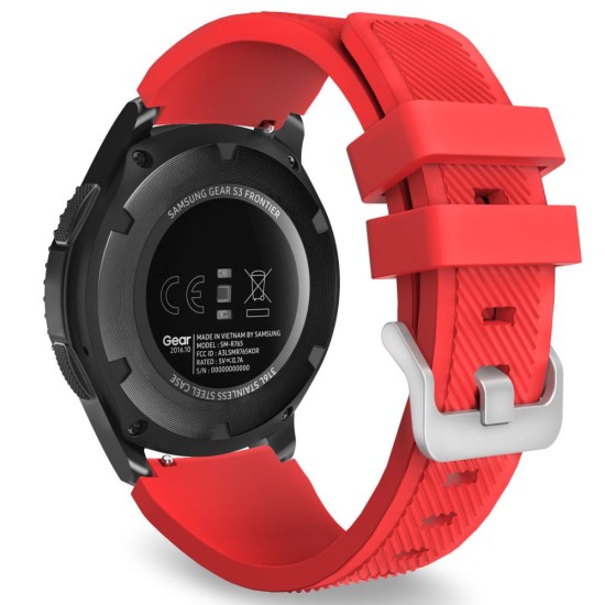 22mm Tech-Protect Silicone Smoothband Watch Strap - Sarkans - silikona siksniņas (jostas) priekš pulksteņiem