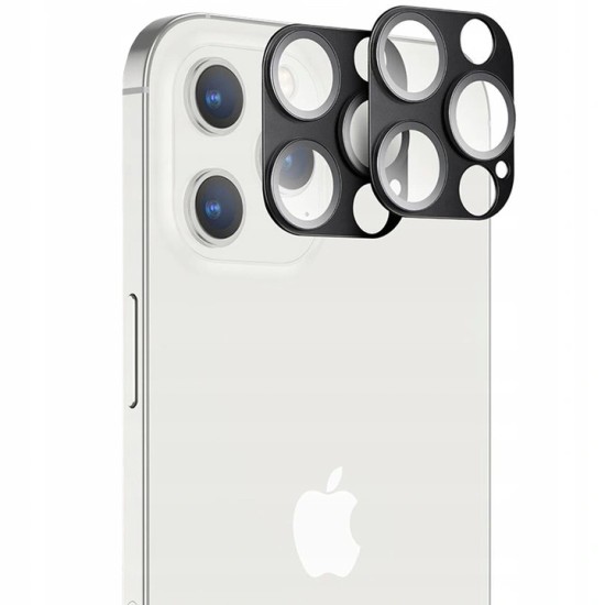 ESR Camera Lens Tempered Glass protector (2 gab.) priekš Apple iPhone 12 Pro - Melns - Aizmugurējās kameras aizsargstikls