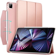 ESR Ascend Tri-fold Book Case with Clasp priekš Apple iPad Pro 11 (2020 / 2021 / 2022) - Rozā Zelts - sāniski atverams maciņš ar stendu
