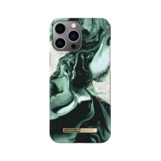 iDeal of Sweden Fashion AW21 Back Case priekš Apple iPhone 13 Pro Max - Golden Olive Marble - plastikāta aizmugures apvalks ar iebūvētu metālisku plāksni / bampers-vāciņš