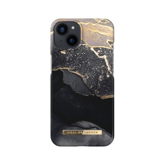 iDeal of Sweden Fashion AW21 Back Case priekš Apple iPhone 13 - Golden Twilight Marble - plastikāta aizmugures apvalks ar iebūvētu metālisku plāksni / bampers-vāciņš