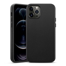 ESR Metro Premium Genuine Leather Back Case priekš Apple iPhone 12 Pro Max - Melns - dabīgās ādas aizmugures apvalks / bampers-vāciņš
