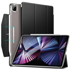 ESR Ascend Tri-fold Book Case with Clasp priekš Apple iPad mini 6 (2021) / mini 7 (2024) - Melns - sāniski atverams maciņš ar stendu