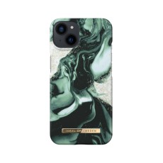 iDeal of Sweden Fashion AW21 Back Case priekš Apple iPhone 13 - Golden Olive Marble - plastikāta aizmugures apvalks ar iebūvētu metālisku plāksni / bampers-vāciņš