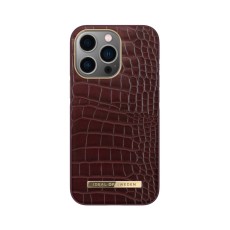 iDeal of Sweden Atelier AW21 Back Case priekš Apple iPhone 13 Pro - Scarlet Croco - mākslīgās ādas aizmugures apvalks ar iebūvētu metālisku plāksni / bampers-vāciņš