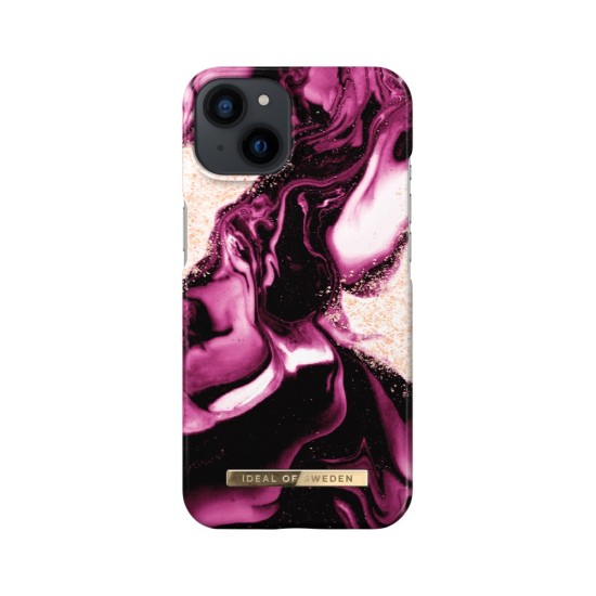 iDeal of Sweden Fashion AW21 Back Case для Apple iPhone 13 - Golden Ruby Marble - пластиковый чехол-накладка с встроенной металической пластиной / бампер-крышка
