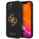 Guess 4G Logo Silicone Collection Back Case GUHCP13SLS4GGBK priekš Apple iPhone 13 mini - Melns - silkona aizmugures apvalks / bampers-vāciņš