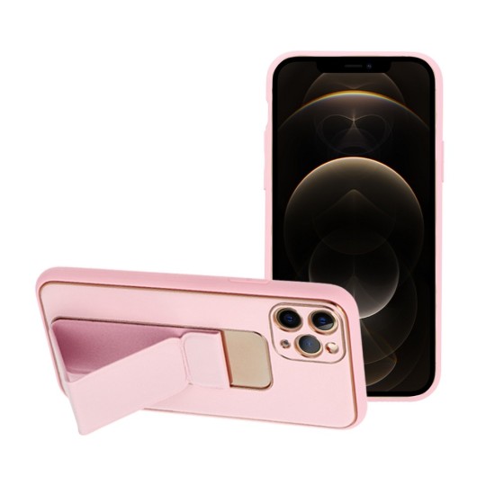 Forcell Leather Back Case with Kickstand для Apple iPhone 13 - Розовый - чехол-накладка из искусственной кожи со стендом / подставкой / бампер-крышка