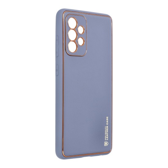 Forcell Leather Back Case priekš Samsung Galaxy A03s A037G - Zils - mākslīgās ādas aizmugures apvalks / bampers-vāciņš