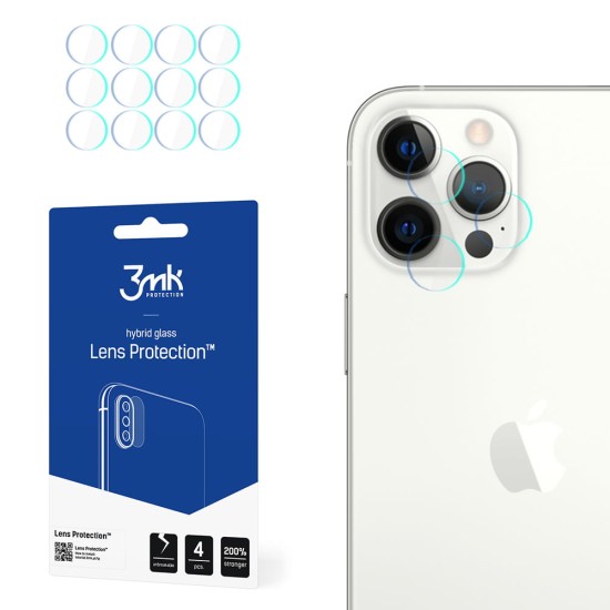 3MK Lens Protection (4 gab.) Hybrid Tempered Glass / Film camera protector priekš Apple iPhone 13 Pro Max - hibrīds aizmugurējās kameras aizsargstikls / aizsargplēve
