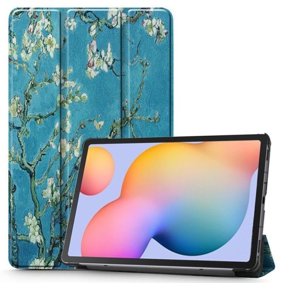 Tech-Protect Smart Case priekš Samsung Galaxy Tab S6 Lite P610 / P613 / P615 / P619 - Sakura - sāniski atverams maciņš ar magnētu un stendu