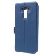 Sand-like Smart Leather Cover for Asus Zenfone 3 Laser ZC551KL with View Window - Dark Blue - sāniski atverams maciņš ar stendu un lodziņu (ādas maks, grāmatiņa, leather book wallet case cover stand)