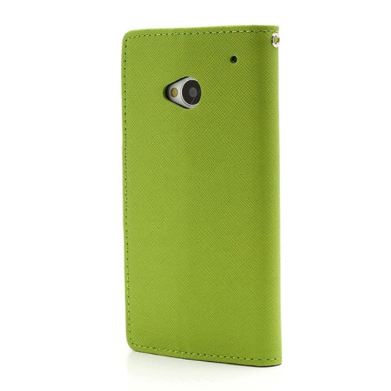 Mercury Fancy Diary priekš HTC One M7 - Zaļš - sāniski atverams maciņš ar stendu (eko ādas maks, grāmatiņa, PU leather book wallet case cover stand)
