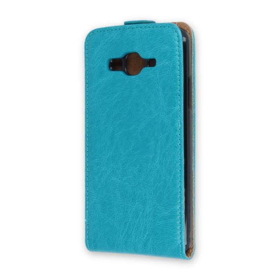 GreenGo Leather Case Plus New priekš Alcatel Pixi 4 4.0-inch 4034D - Tirkīzs - vertikāli atverams maciņš (ādas telefona maks, leather book vertical flip case cover)