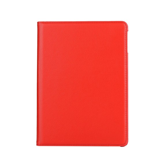 Lychee Texture PU Leather 360 Degree Rotary Stand Cover priekš Apple iPad 9.7 2017 / 2018 - Red - sāniski atverams maciņš ar stendu (ādas maks, grāmatiņa, leather book wallet case cover stand)