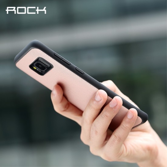 Rock Origin Series Carbon Fiber Case for Samsung Galaxy S8 Plus G955 - Rose Gold - silikona aizmugures apvalks (bampers, vāciņš, TPU silicone cover, bumper shell)