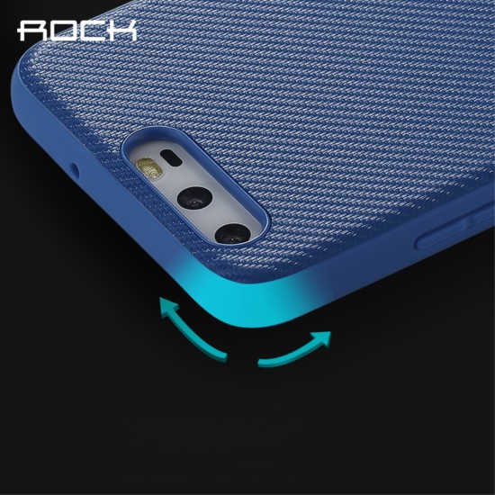 Rock Origin Series Carbon Fiber Case for Huawei P10 Plus - Blue - silikona aizmugures apvalks (bampers, vāciņš, TPU silicone cover, bumper shell)