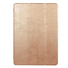 Tri-fold Stand PU Leather Case priekš Samsung Galaxy Tab S3 9.7-inch T820 / T825 - Gold - sāniski atverams maciņš ar stendu
