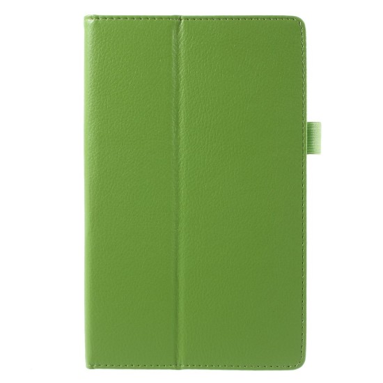Lychee Texture Stand Leather Cover for Asus ZenPad 8.0 (Z380C / Z380KL) - Green - sāniski atverams maciņš ar stendu (ādas maks, grāmatiņa, leather book wallet case cover stand)