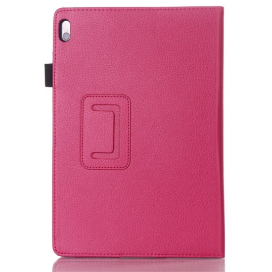 Rose Lychee Grain Textured Leather Case Stand for Lenovo iDeaTab A10-70 A7600 - sāniski atverams maciņš ar stendu (ādas maks, grāmatiņa, leather book wallet case cover stand)