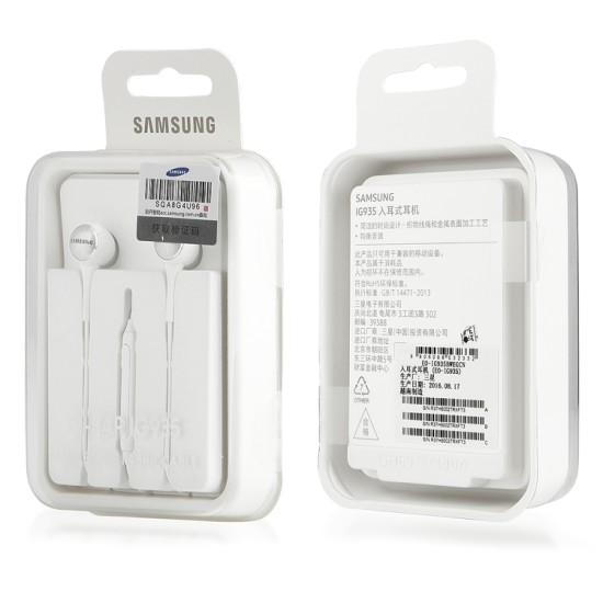 Samsung EO-IG935BW 3.5mm oriģinālas stereo austiņas ar mikrofonu un pulti - Baltas